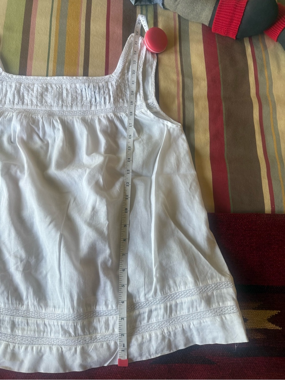 GAP White Cotton Sleeveless Camisole with Lace Trim - Picture 8 of 8